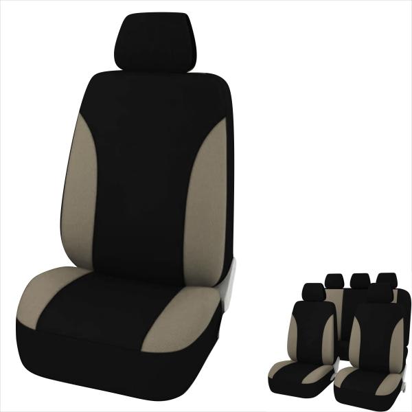 Auto Sitzbezug Set Universal Design Vorne und Hinten Schwarz mit FARBAUSWAHL